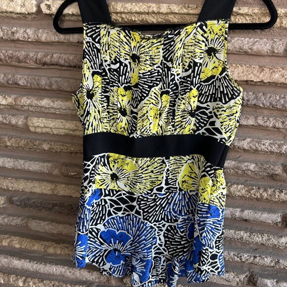 BCBGMaxAzria 100% Silk Colorful Strappy Faux Wrap Empire Top Size XS - Picture 5 of 9